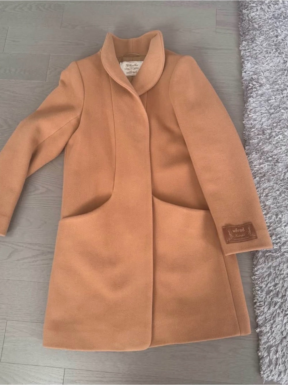 WILFRED Aritzia Cocoon Coat – Camel – Knee Length- Size L